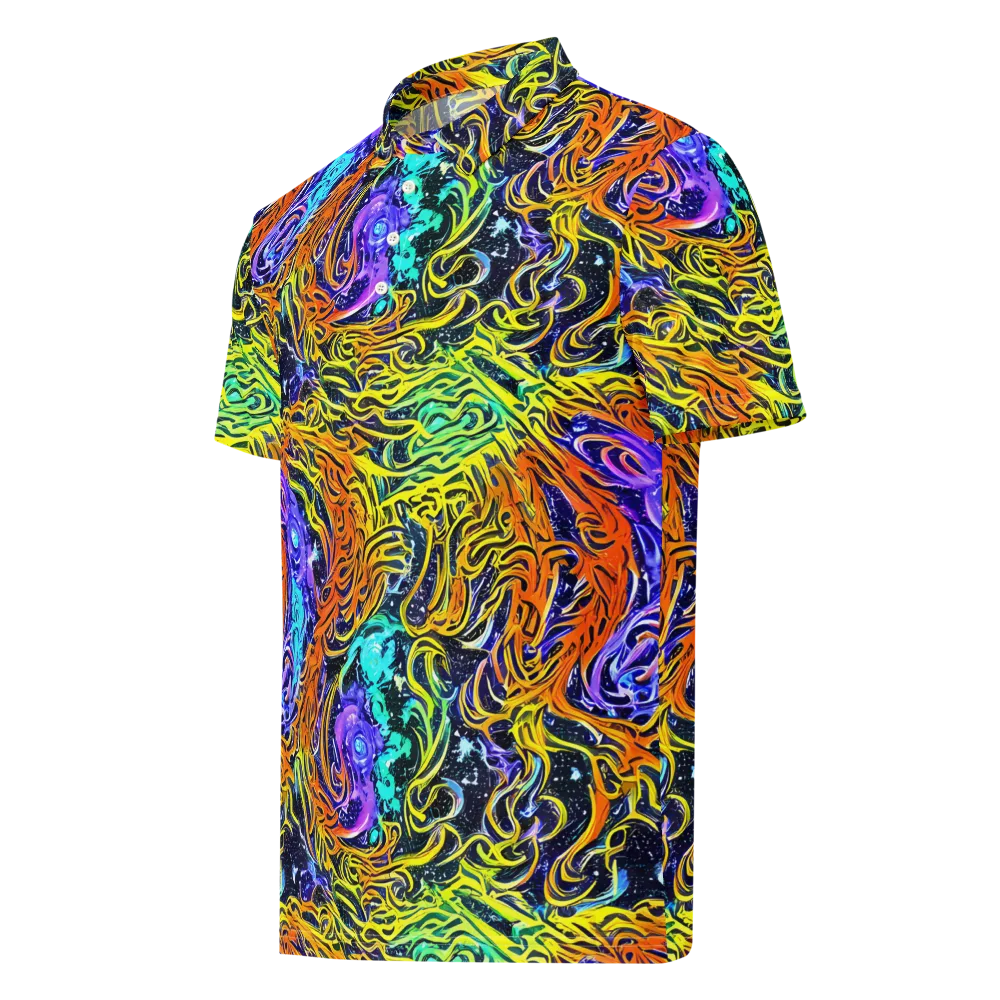 Midnight Cyclone on Men's Slim Fit Polo Shirt — Left Front