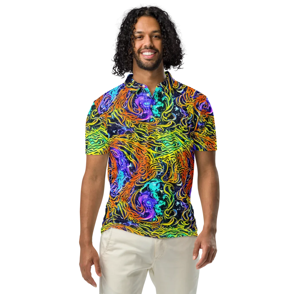 Midnight Cyclone on Men's Slim Fit Polo Shirt — Front