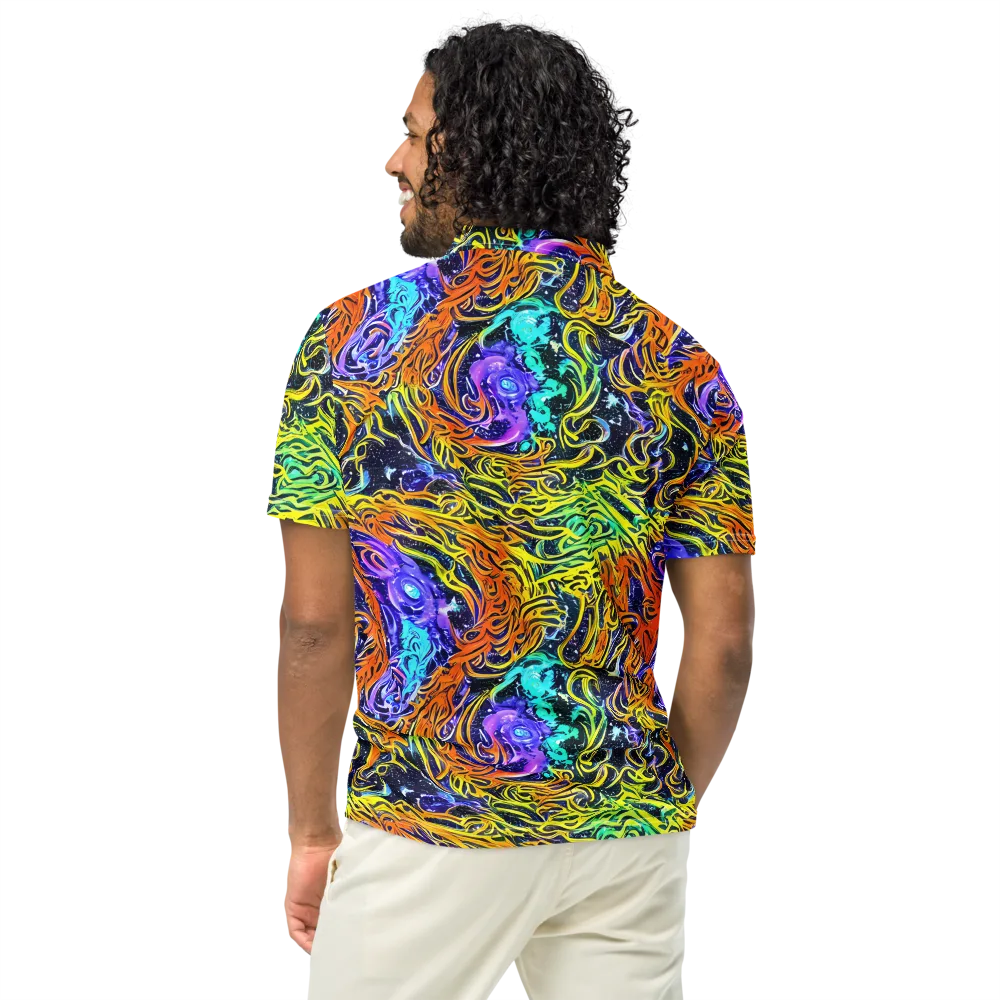 Midnight Cyclone on Men's Slim Fit Polo Shirt — Back