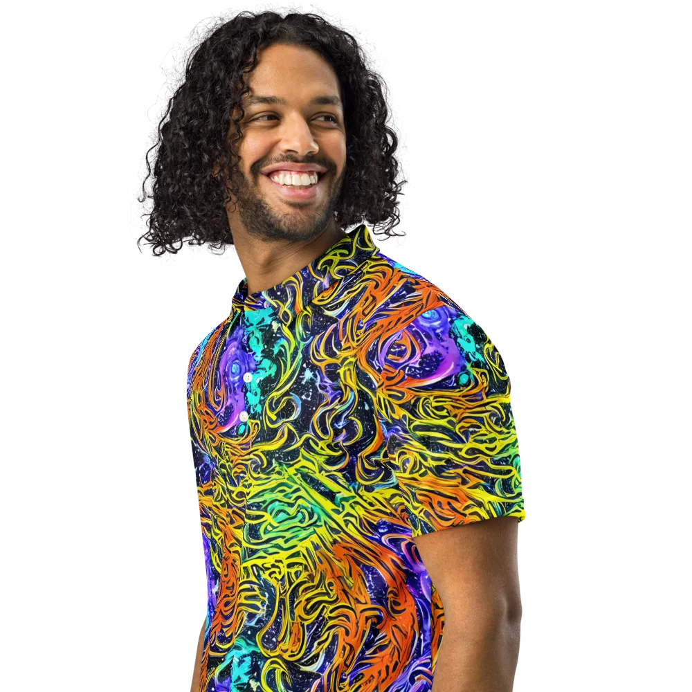 Midnight Cyclone on Men's Slim Fit Polo Shirt — Left Front