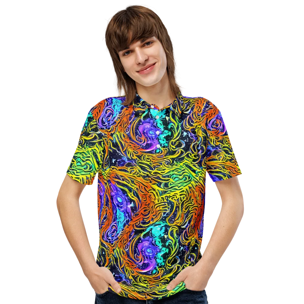 Midnight Cyclone on Men's Slim Fit Polo Shirt — Front