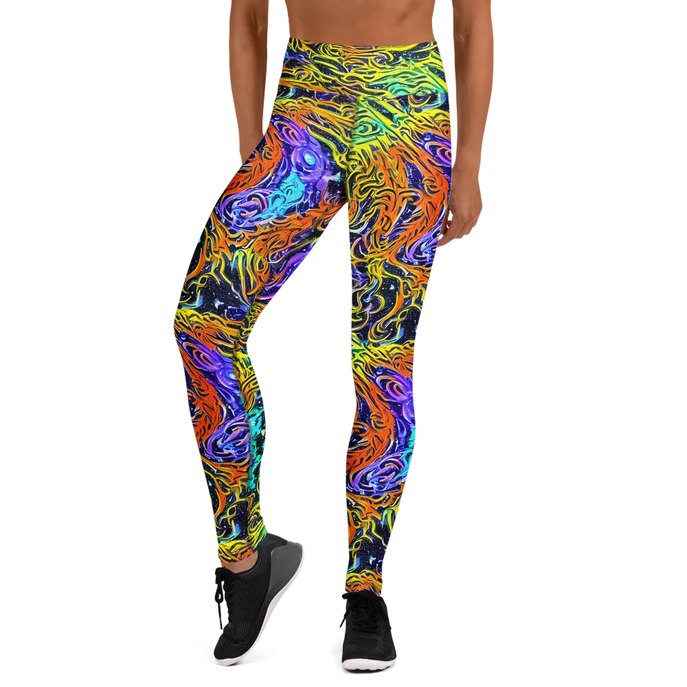 Midnight Cyclone on Yoga Leggings — Front