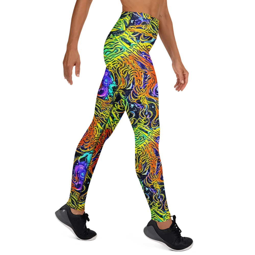 Midnight Cyclone on Yoga Leggings — Right