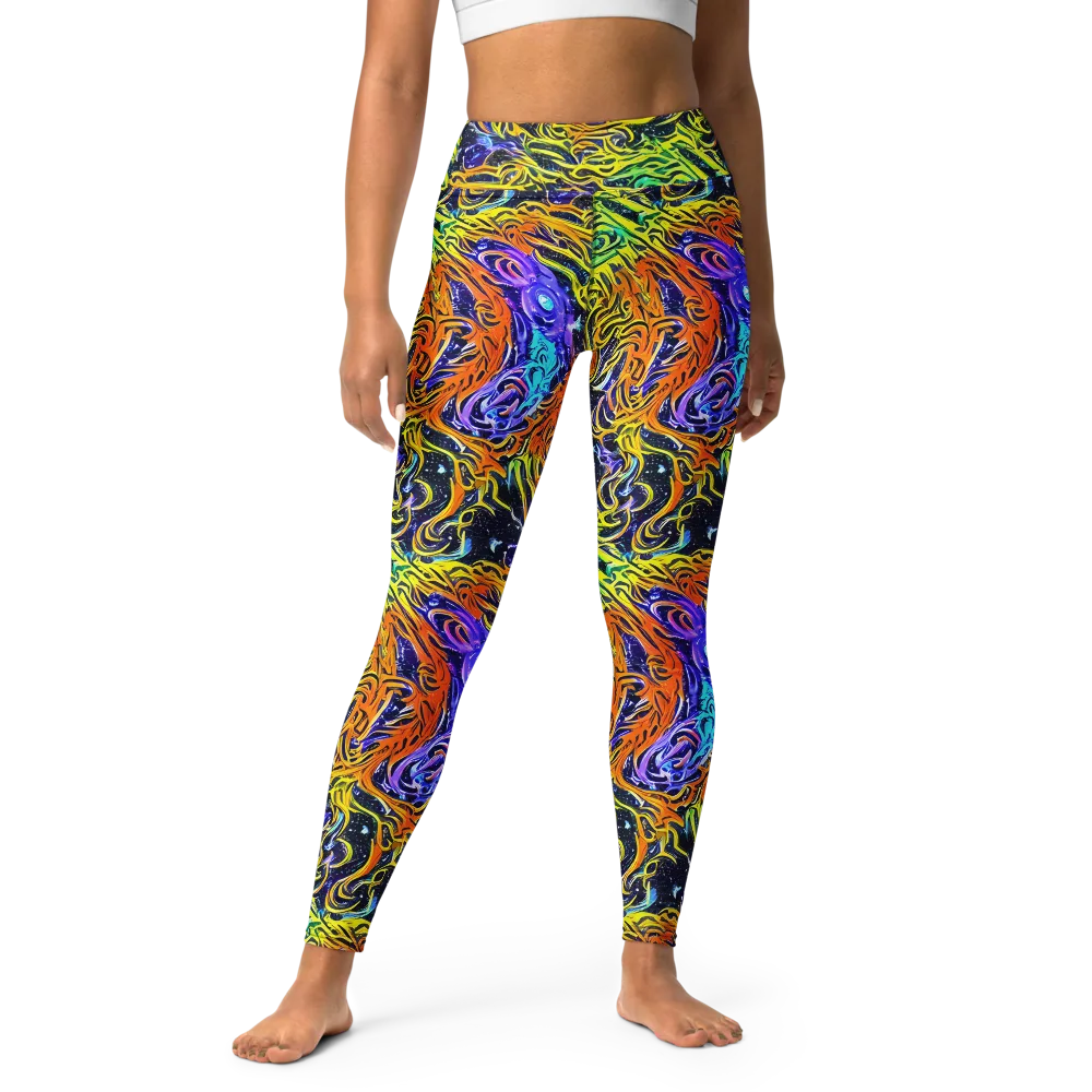 Midnight Cyclone on Yoga Leggings — Front