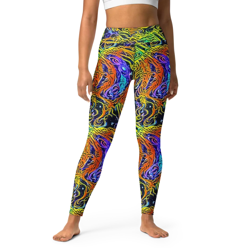Midnight Cyclone on Yoga Leggings — Front