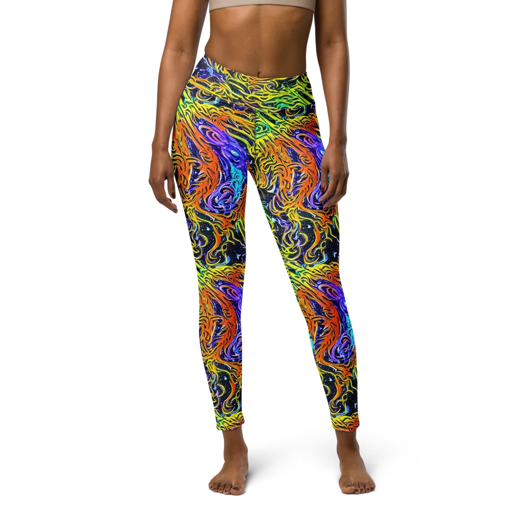 Midnight Cyclone on Yoga Leggings — Front