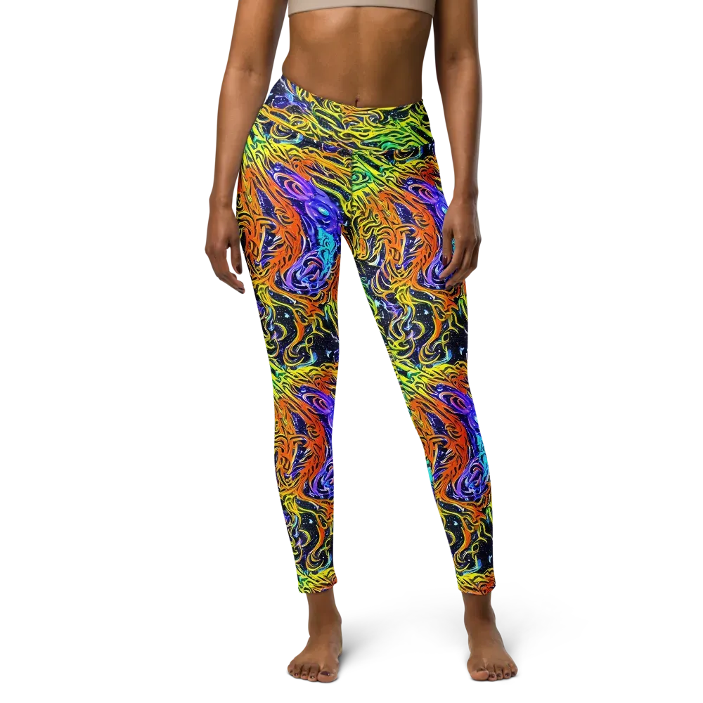 Midnight Cyclone on Yoga Leggings — Front