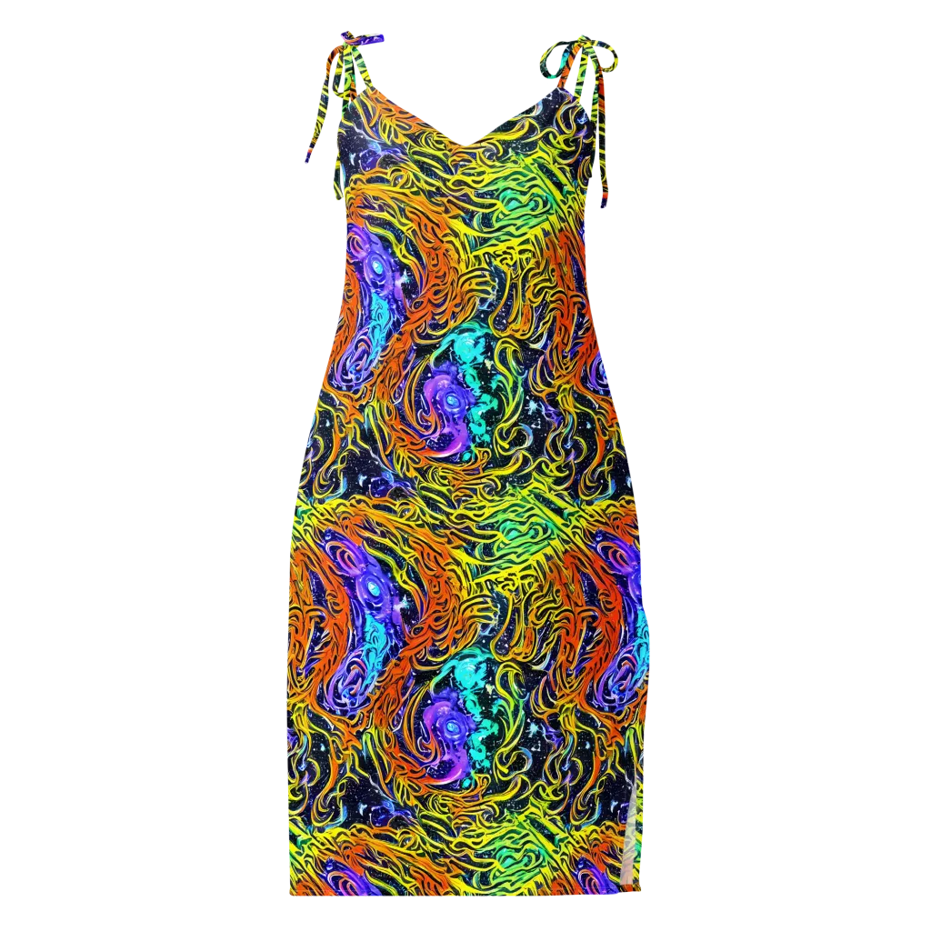 Midnight Cyclone on Slip Dress — Front