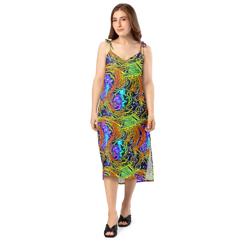 Midnight Cyclone on Slip Dress — Front