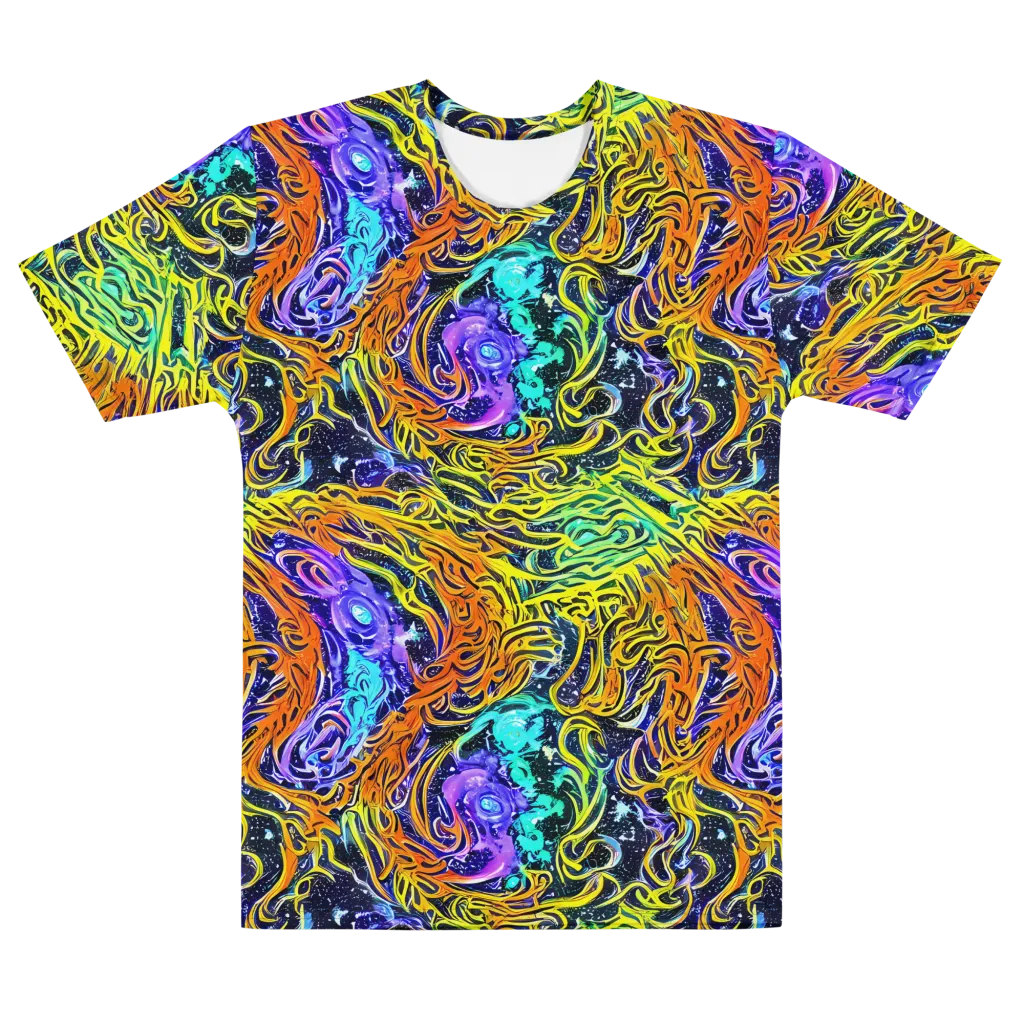 Midnight Cyclone on Men's Cotton Crew Neck T-Shirt — Front