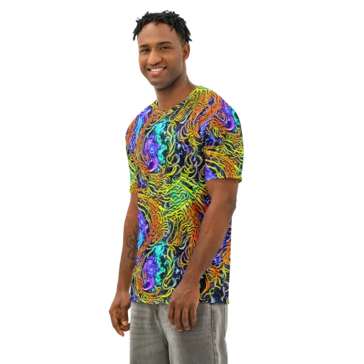 Midnight Cyclone on a Men's Cotton Crew Neck T-Shirt