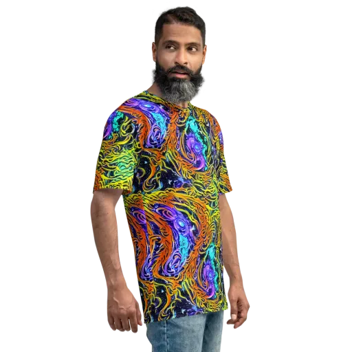 Midnight Cyclone on a Men's Crew Neck T-Shirt