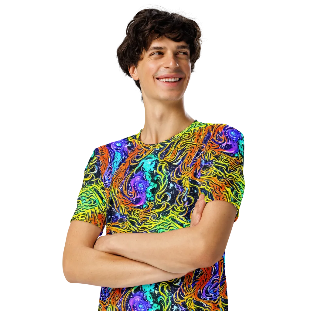 Midnight Cyclone on Men's Crew Neck T-Shirt — Left Front