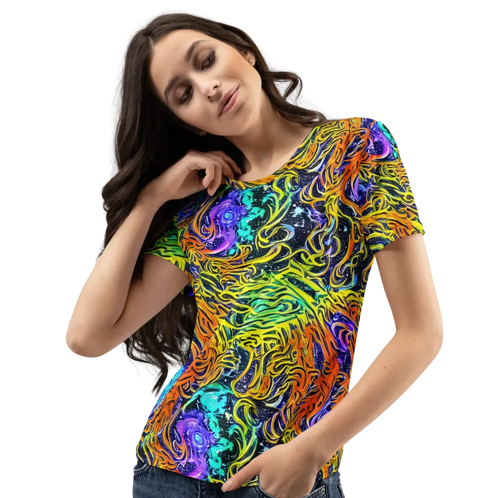 Midnight Cyclone on Women's Crew Neck T-Shirt — Left Front