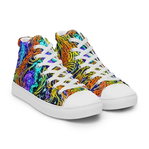 Midnight Cyclone on a Women's High Top Canvas Shoes