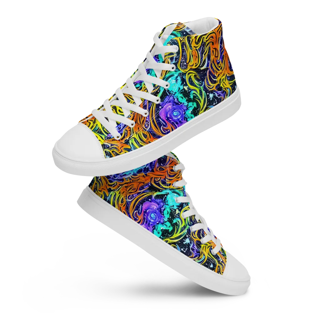 Midnight Cyclone on Women's High Top Canvas Shoes — Front