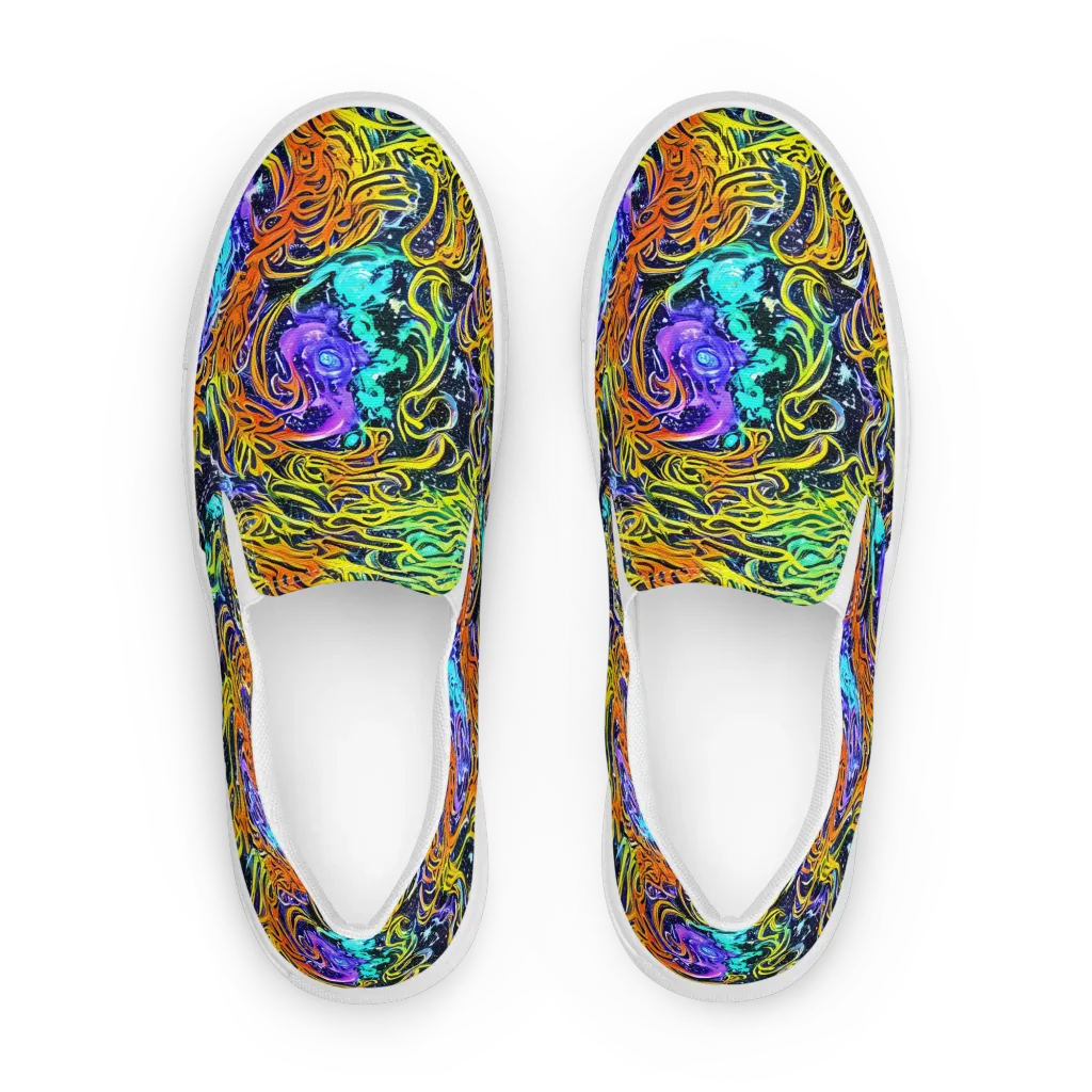 Midnight Cyclone on Men's Slip-On Canvas Shoes — Front