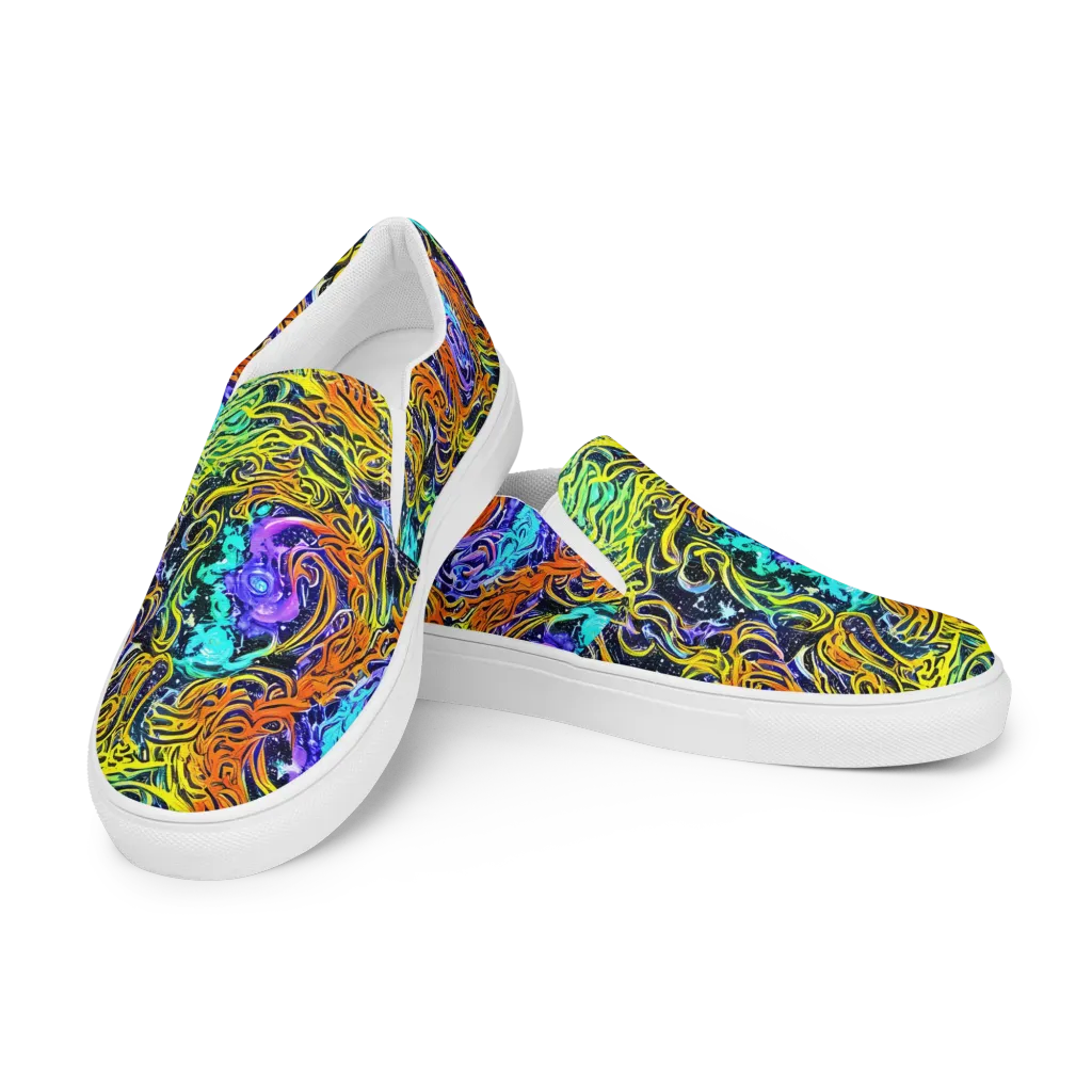 Midnight Cyclone on Men's Slip-On Canvas Shoes — Left Front