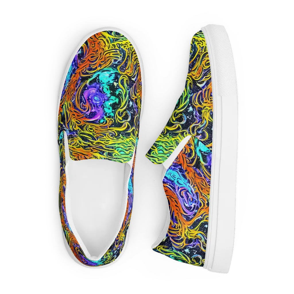 Midnight Cyclone on Men's Slip-On Canvas Shoes — Front