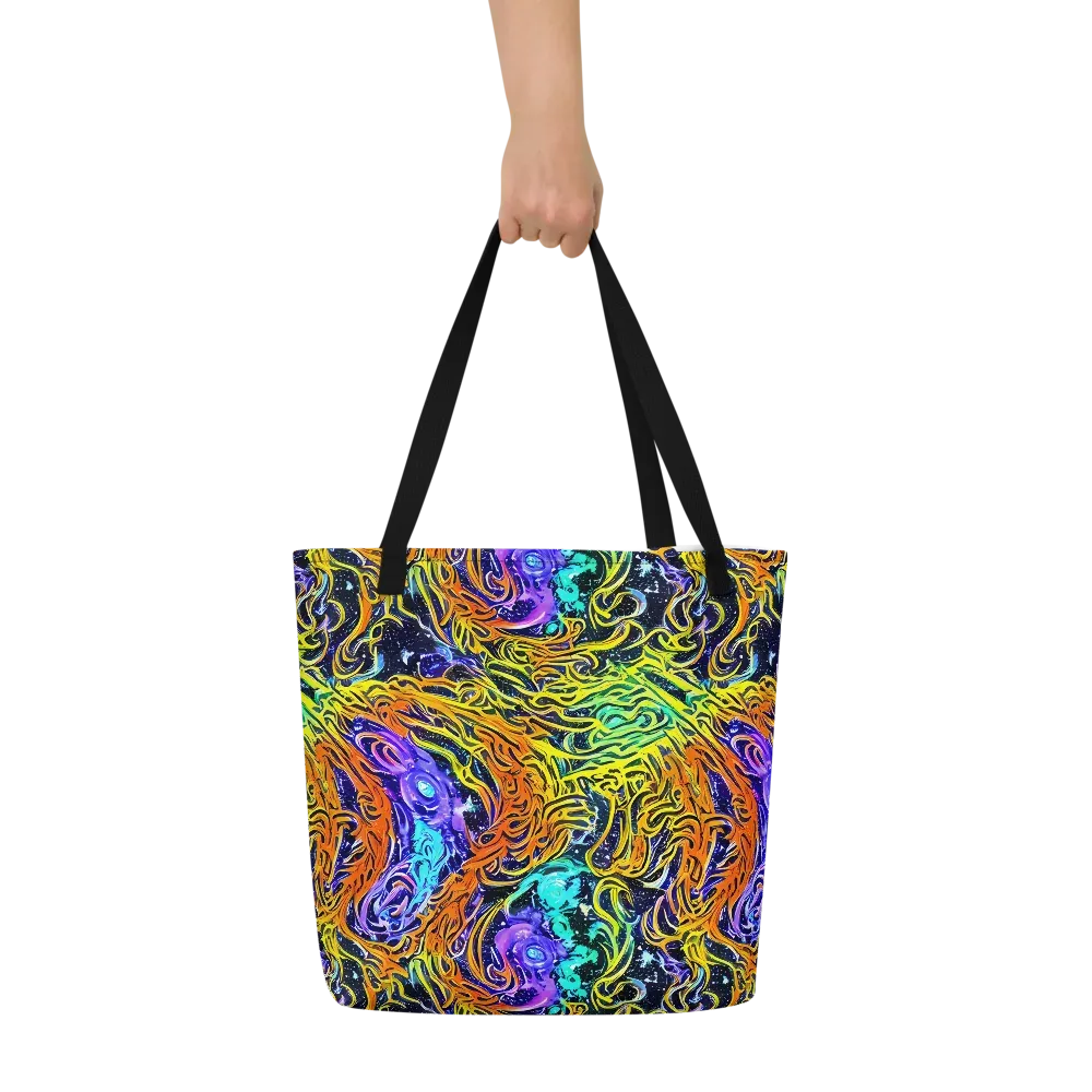 Midnight Cyclone on Large Tote Bag W/ Pocket — Front
