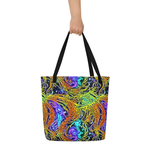 Midnight Cyclone on a Large Tote Bag W/ Pocket