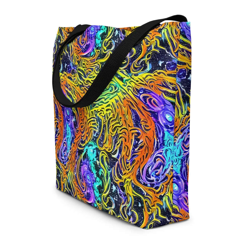 Midnight Cyclone on Large Tote Bag W/ Pocket — Front