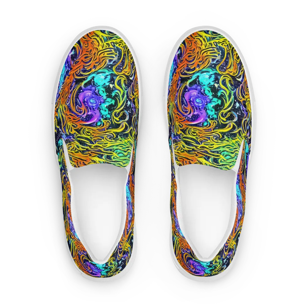 Midnight Cyclone on Women's Slip-On Canvas Shoes — Front