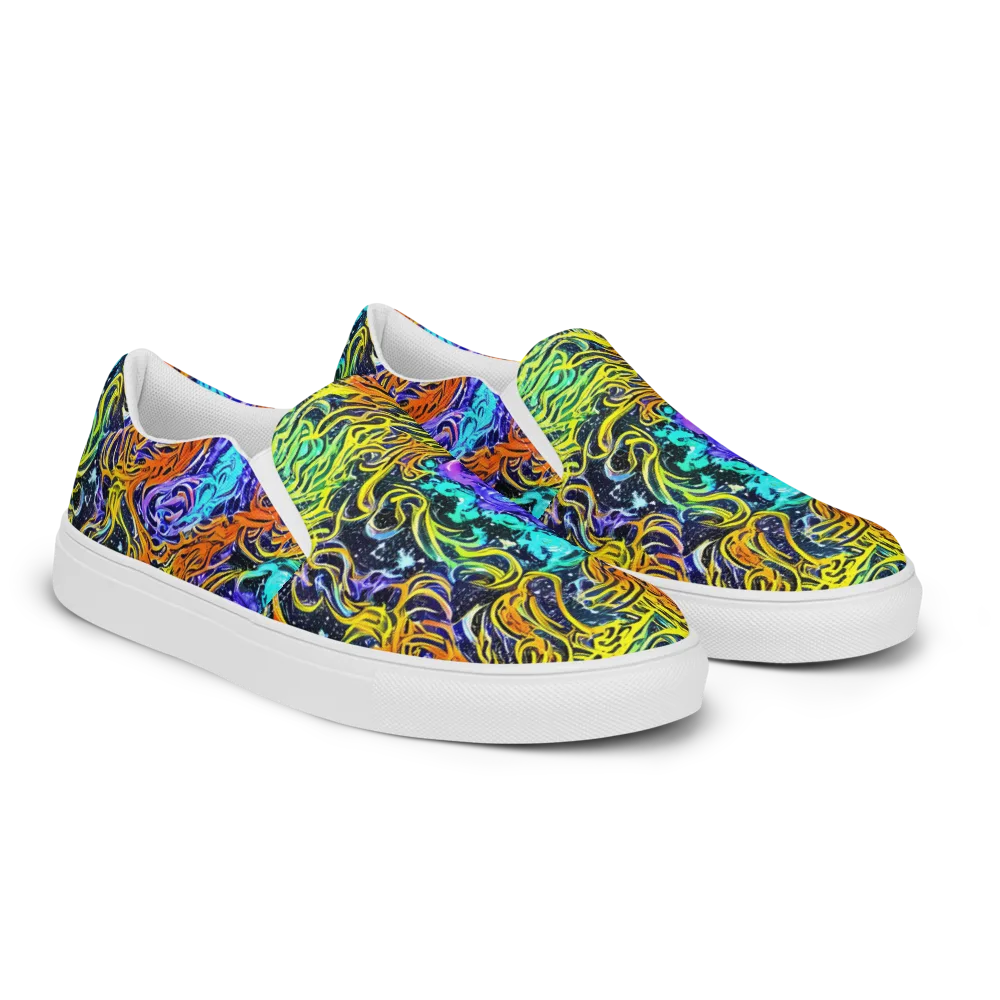 Midnight Cyclone on Women's Slip-On Canvas Shoes — Right Front