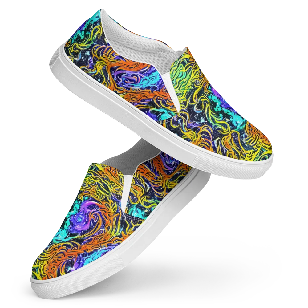 Midnight Cyclone on Women's Slip-On Canvas Shoes — Front