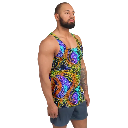 Midnight Cyclone on a Men's Tank Top