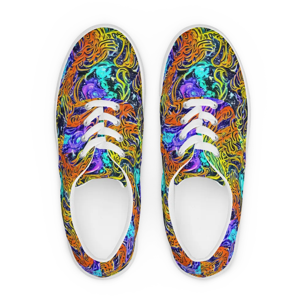 Midnight Cyclone on Men's Lace-Up Canvas Shoes — Front