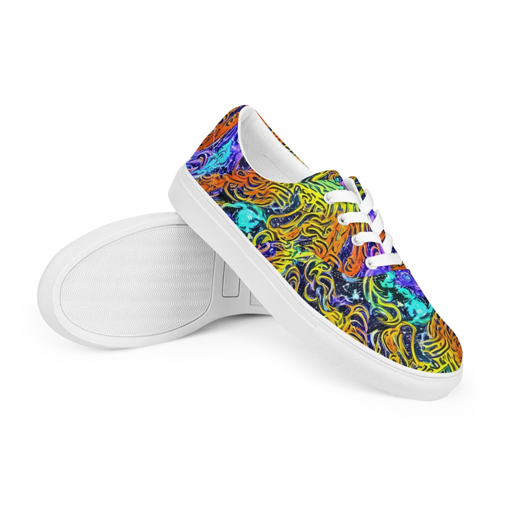 Midnight Cyclone on Men's Lace-Up Canvas Shoes — Right Front