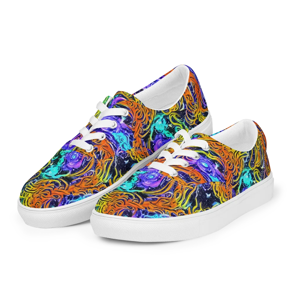 Midnight Cyclone on Men's Lace-Up Canvas Shoes — Left Front