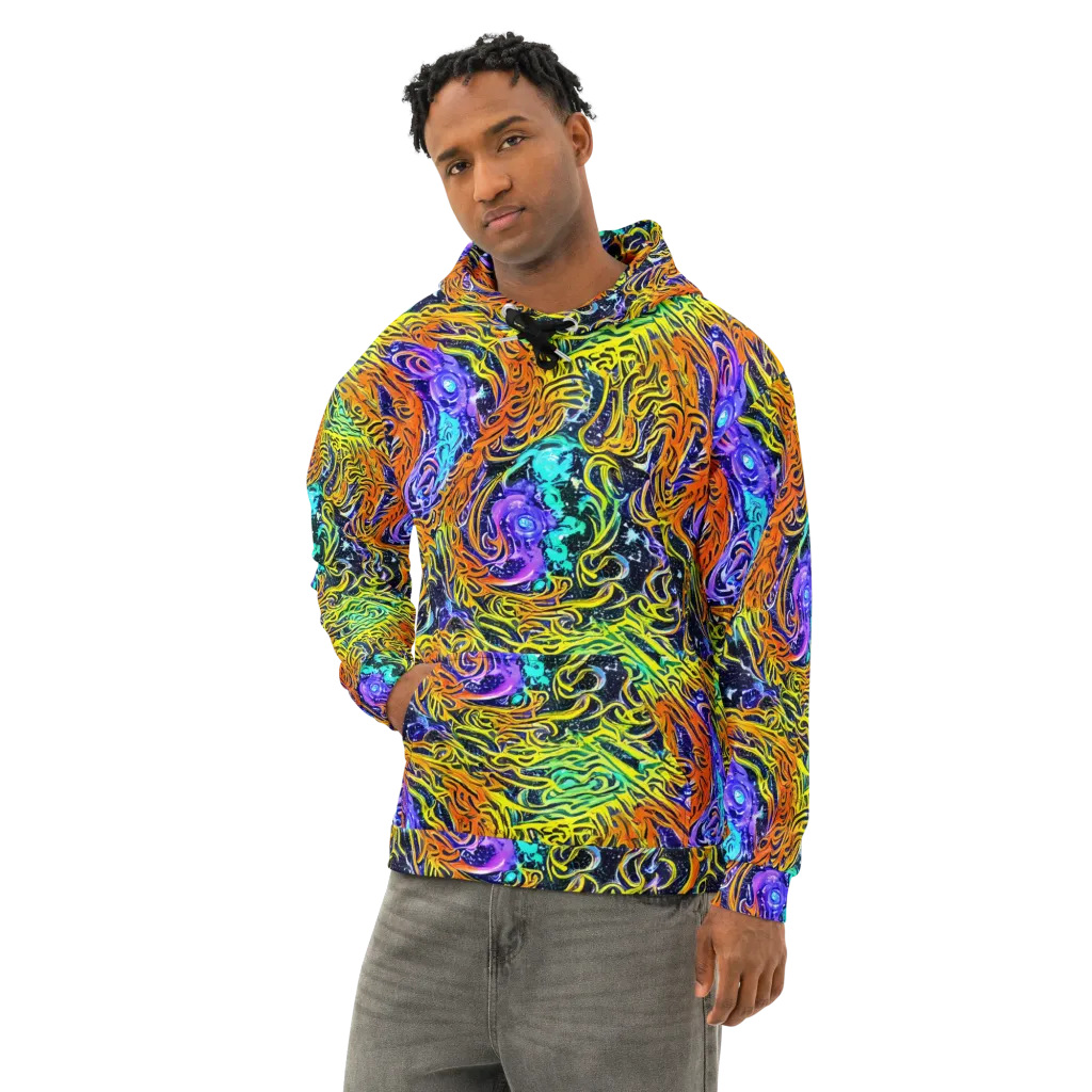 Midnight Cyclone on Cotton Hoodie — Left Front