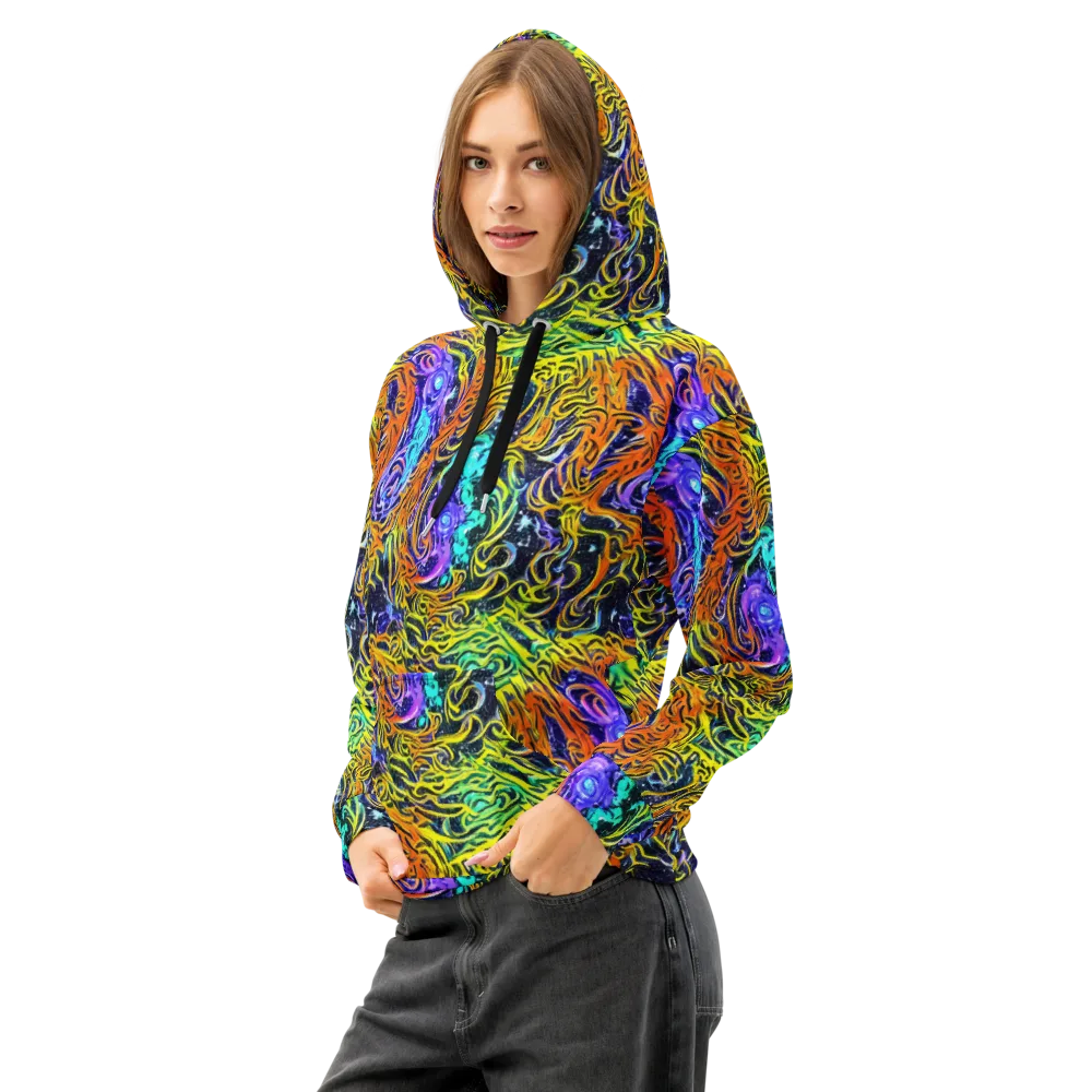 Midnight Cyclone on Cotton Hoodie — Left Front