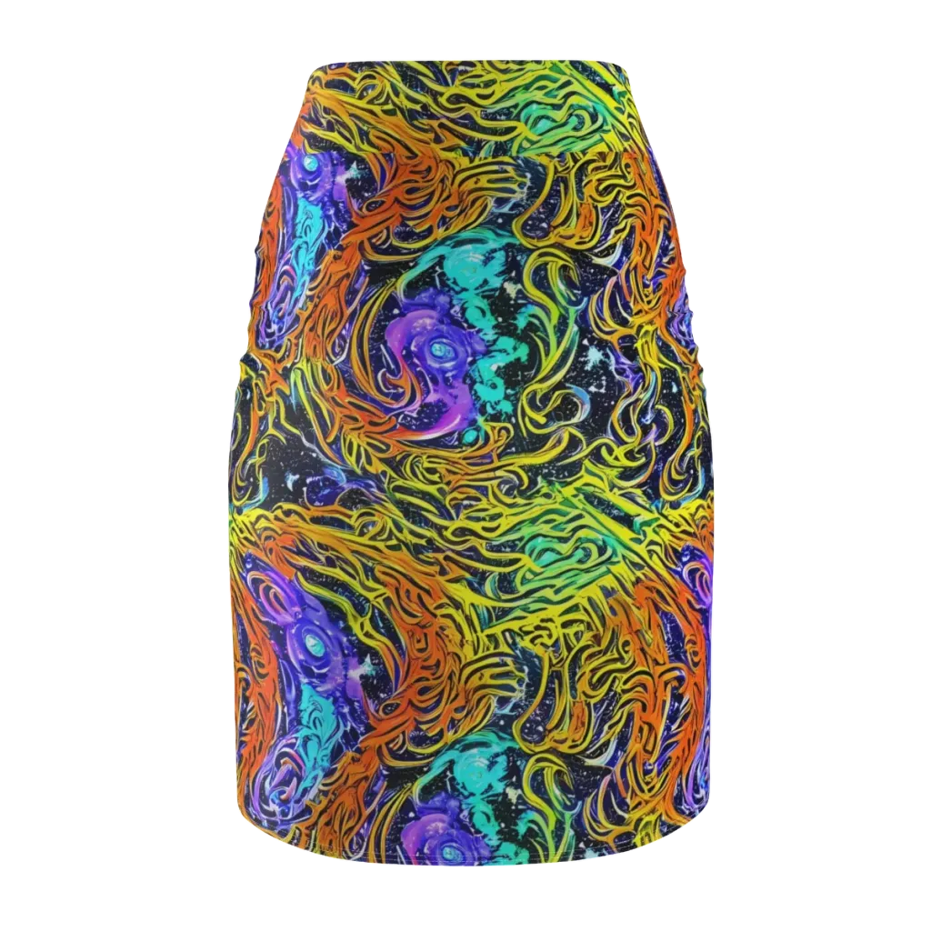 Midnight Cyclone on Pencil Skirt — Back