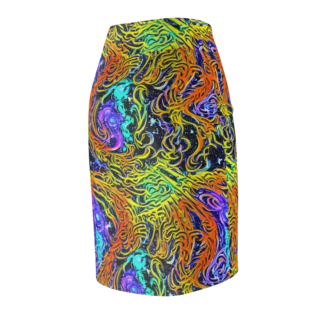 Midnight Cyclone on Pencil Skirt — Back Side