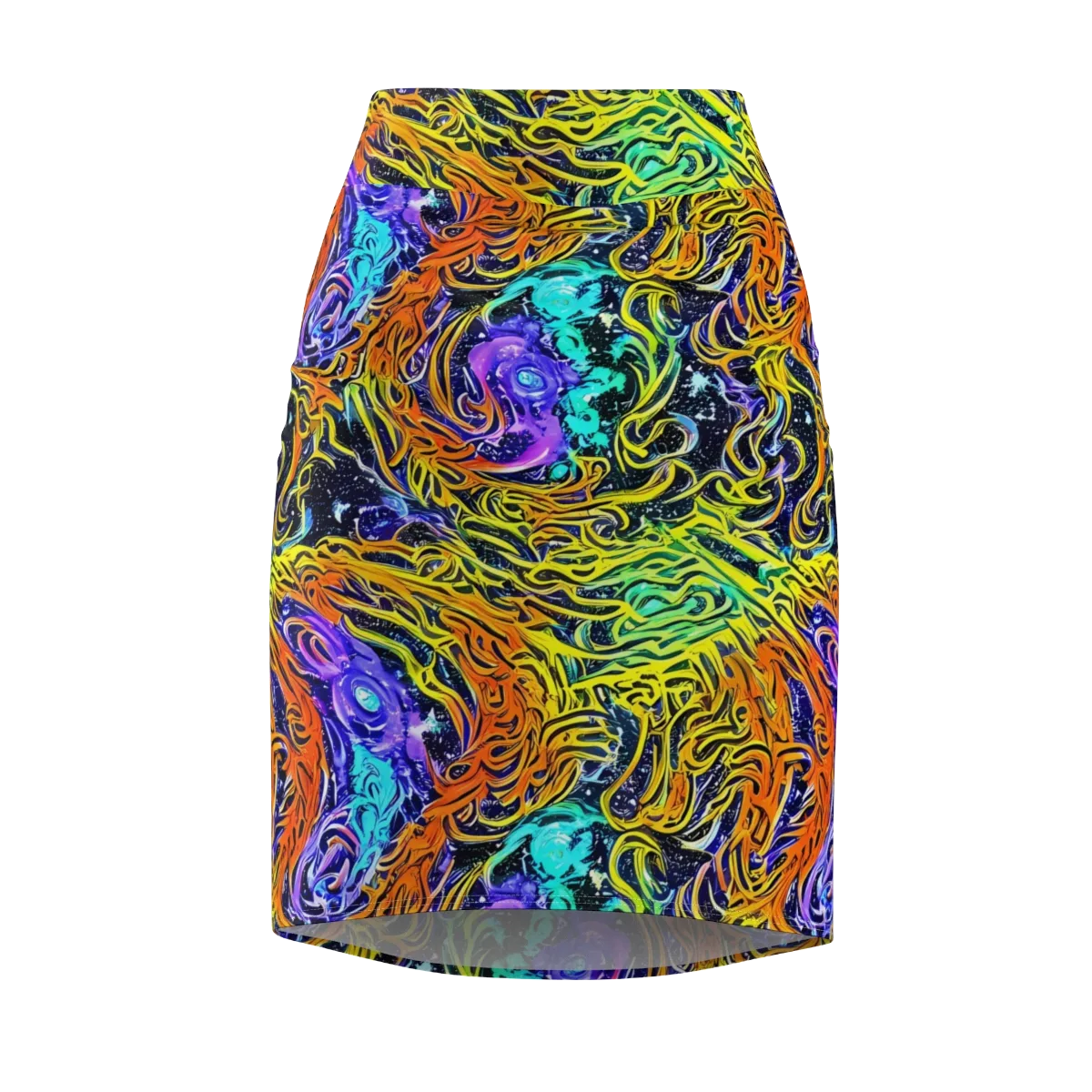 Midnight Cyclone on Pencil Skirt — Front