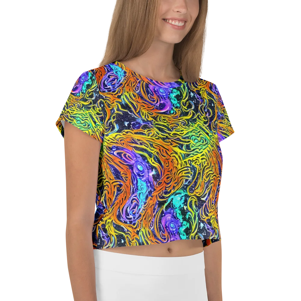Midnight Cyclone on Crop Tee — Right