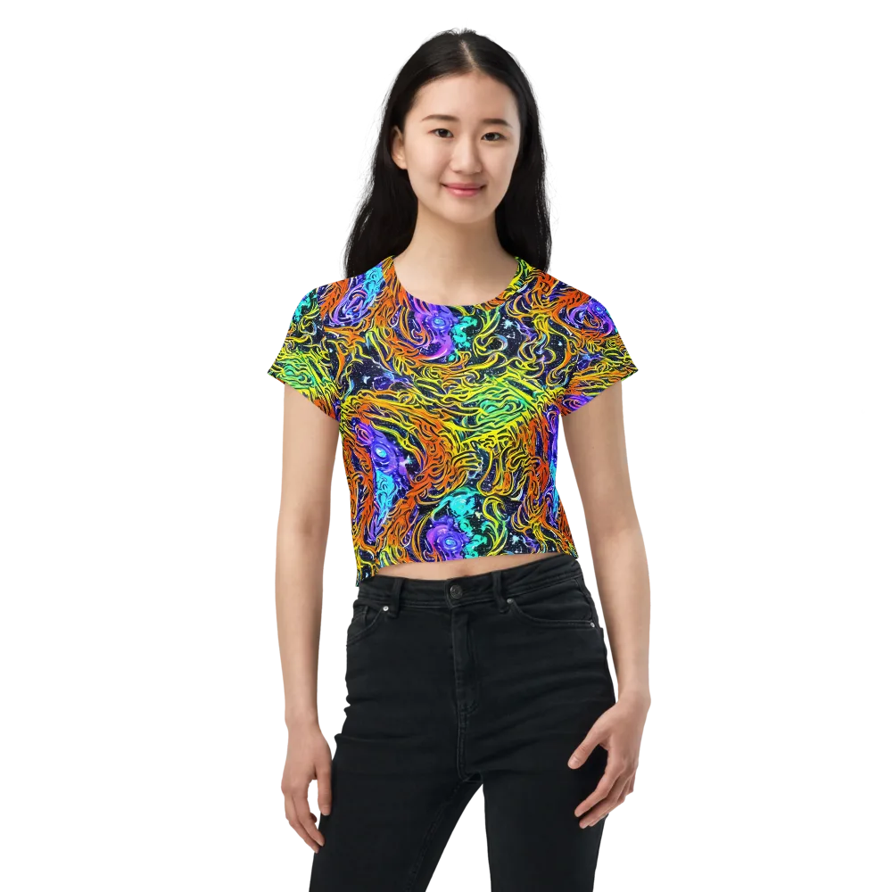 Midnight Cyclone on Crop Tee — Front