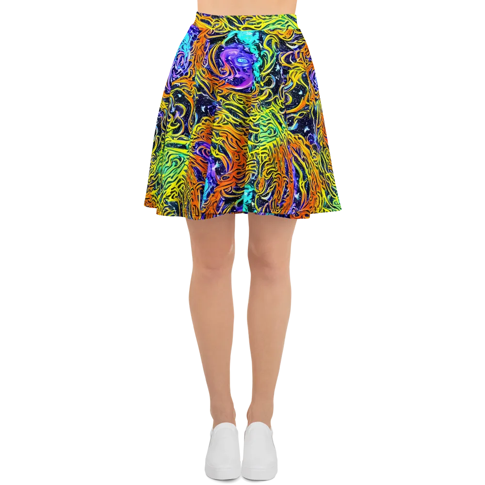 Midnight Cyclone on Skater Skirt — Front