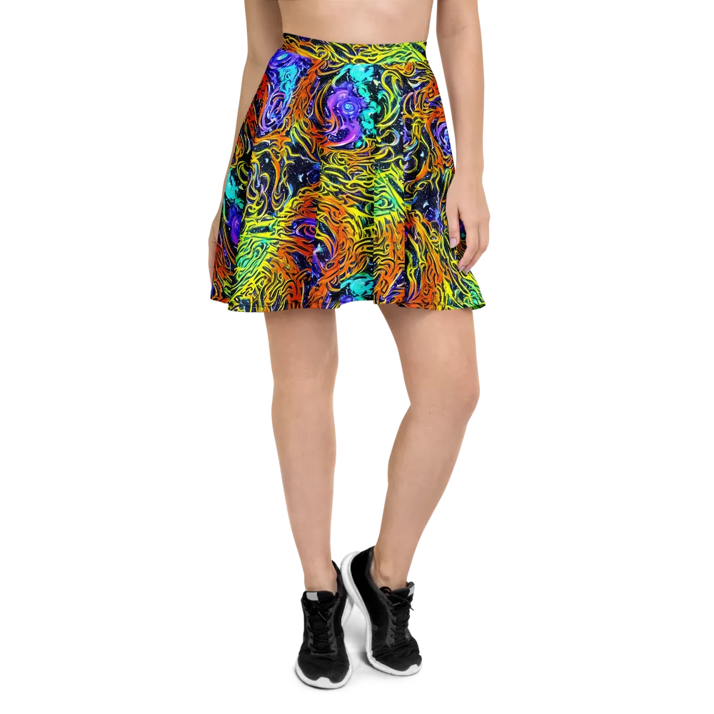 Midnight Cyclone on Skater Skirt — Front