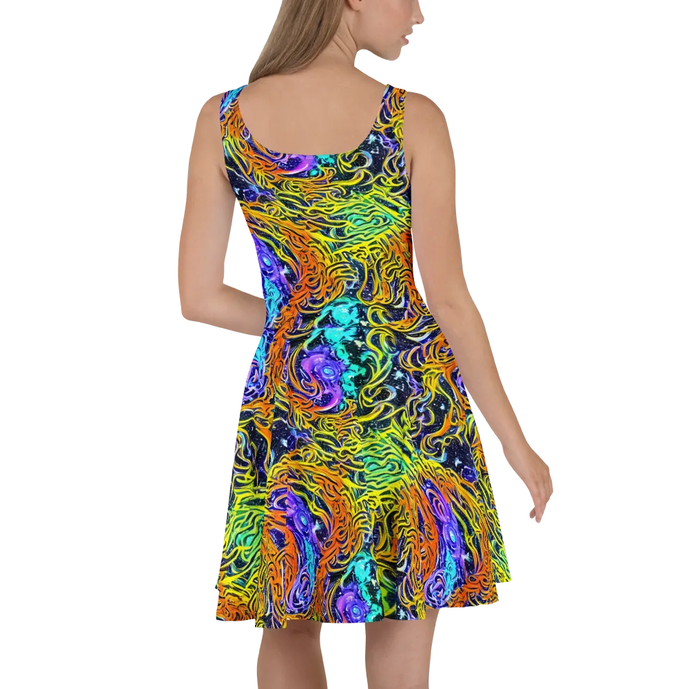 Midnight Cyclone on Skater Dress — Back