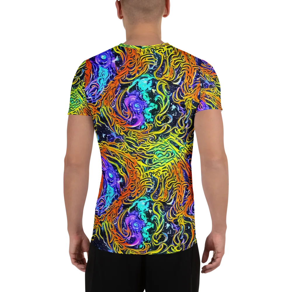 Midnight Cyclone on Men's Athletic T-Shirt — Back