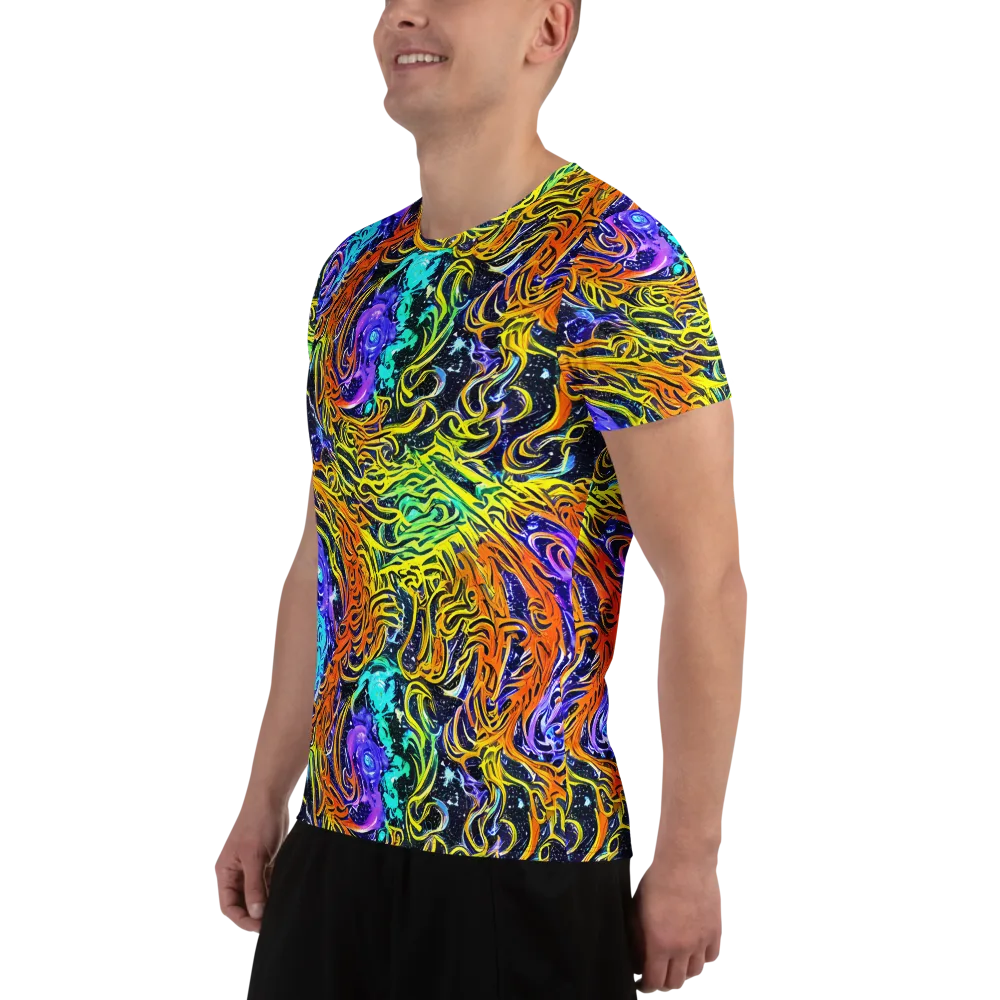 Midnight Cyclone on Men's Athletic T-Shirt — Left