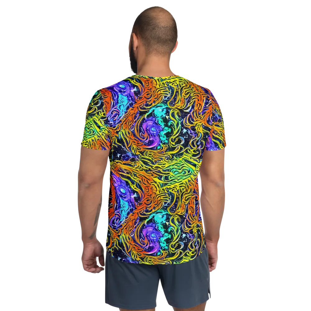 Midnight Cyclone on Men's Athletic T-Shirt — Back