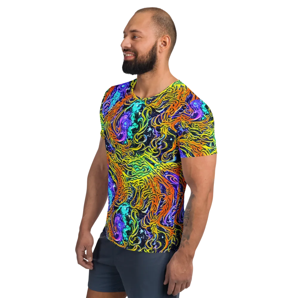 Midnight Cyclone on Men's Athletic T-Shirt — Left