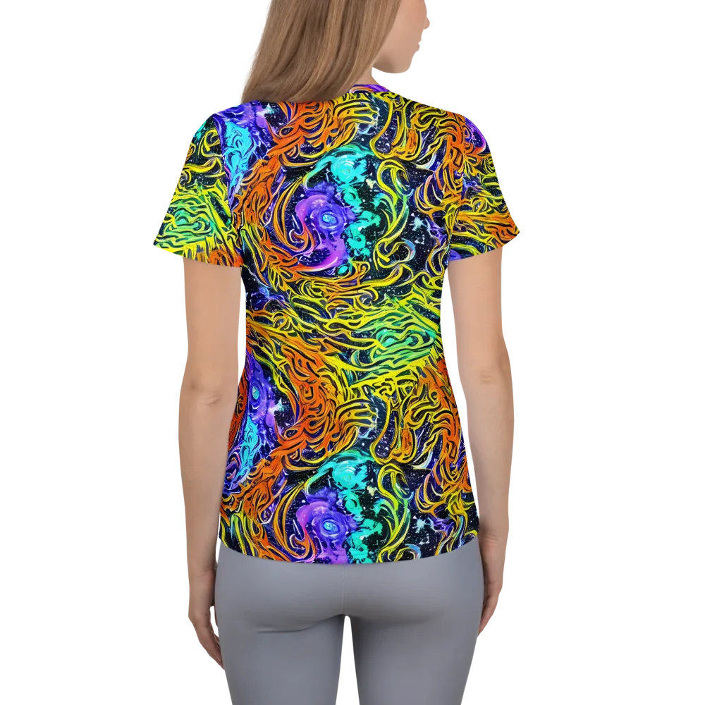 Midnight Cyclone on Women's Athletic T-Shirt — Back