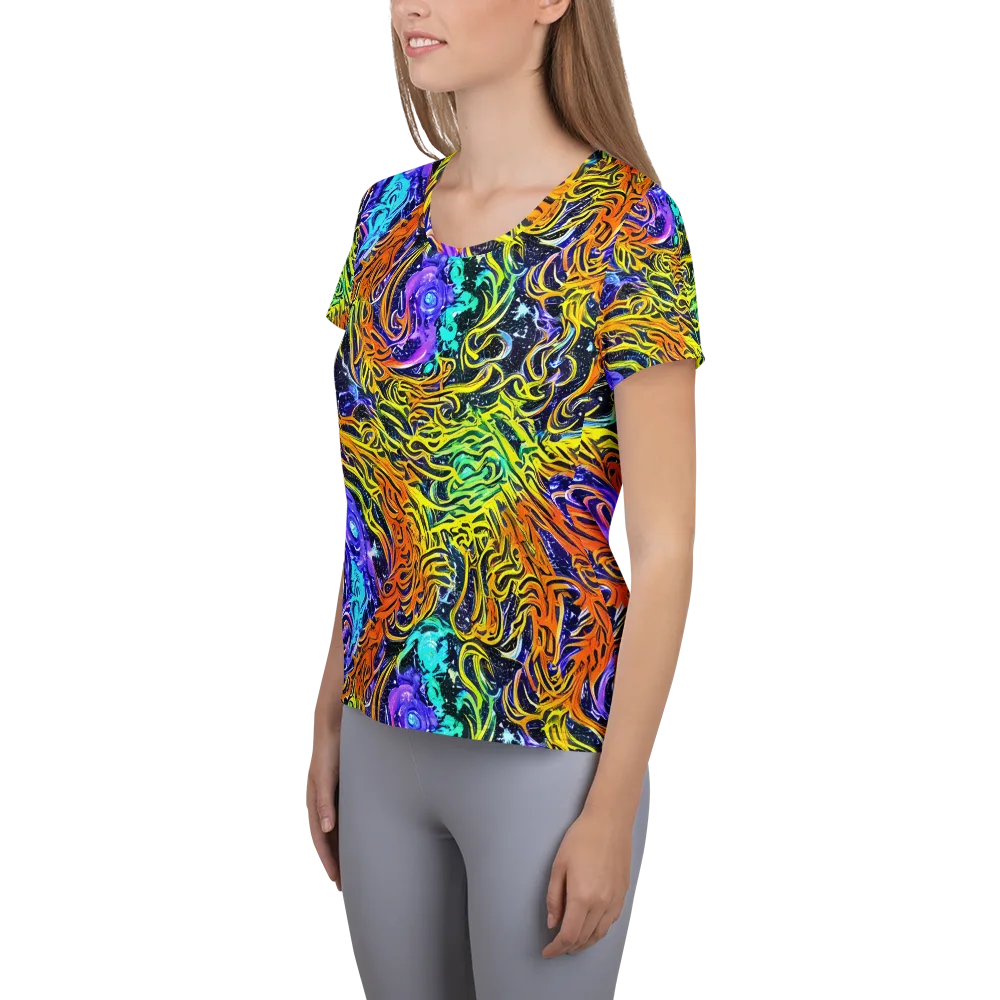 Midnight Cyclone on Women's Athletic T-Shirt — Left