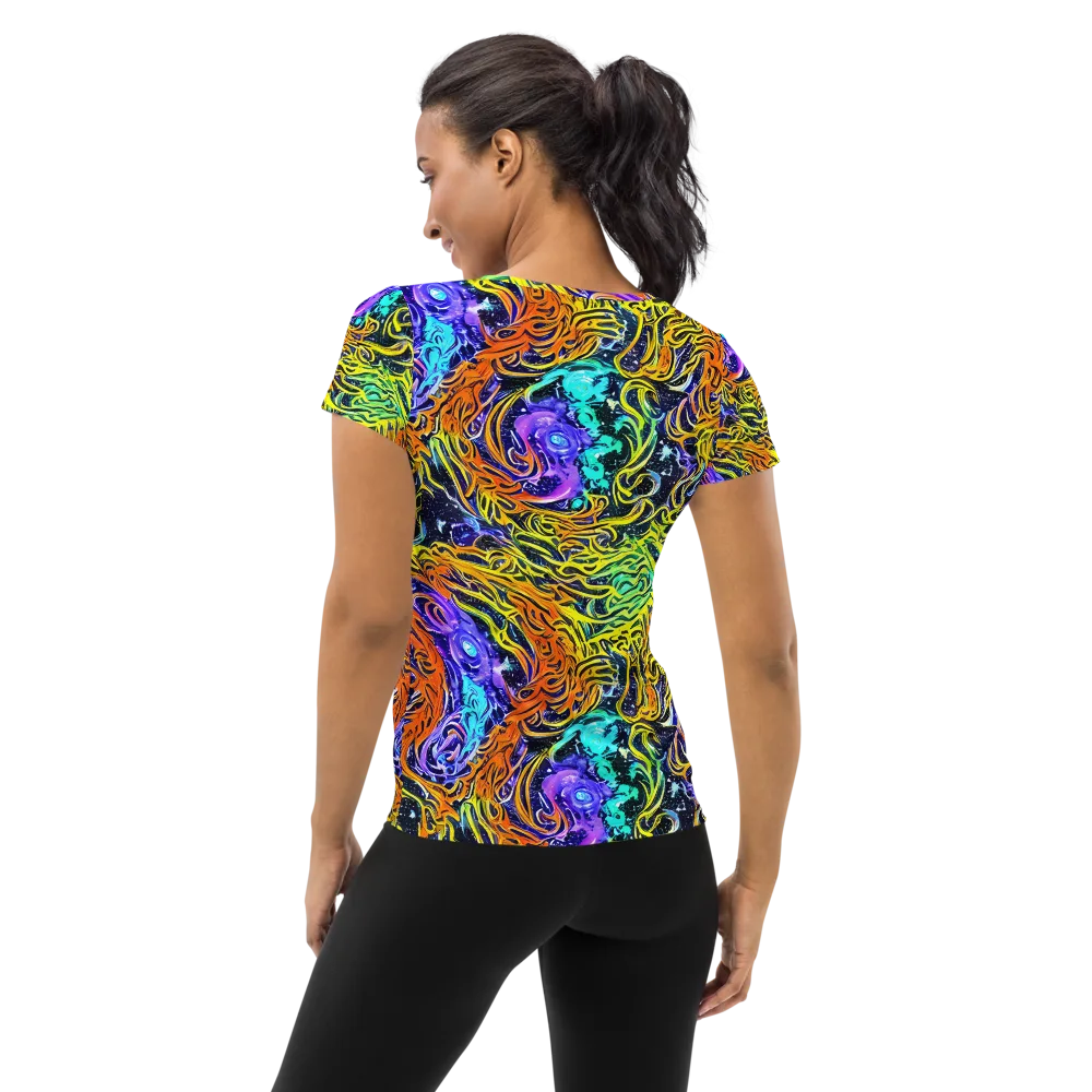 Midnight Cyclone on Women's Athletic T-Shirt — Back